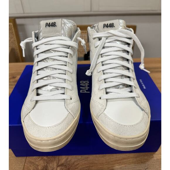 P448 S23 Skate High Top Sneakers Shoes Peony (White) Size 5/5.5 US 35 EU NIB - Picture 4 of 13